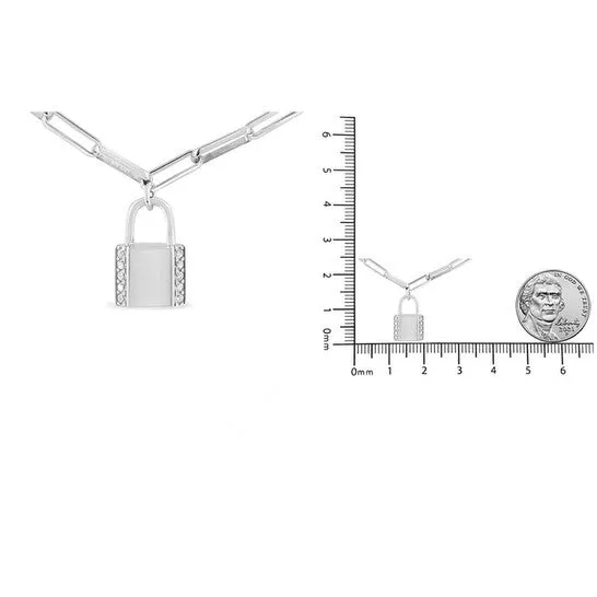 Original Haus of Brilliance 925 Sterling Silver 110 Cttw Round Diamond Lock Pendant 18 Paperclip Chin Necklace HI Color SI1SI2 Clarity JMS always Necklaces Original Haus of Brilliance 925 Sterling Silver 110 Cttw Round Diamond Lock Pendant 18 Paperclip Chin Necklace HI Color SI1SI2 Clarity JMS always Necklaces