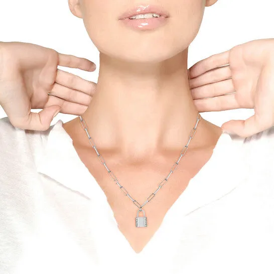 Original Haus of Brilliance 925 Sterling Silver 110 Cttw Round Diamond Lock Pendant 18 Paperclip Chin Necklace HI Color SI1SI2 Clarity JMS always Necklaces Original Haus of Brilliance 925 Sterling Silver 110 Cttw Round Diamond Lock Pendant 18 Paperclip Chin Necklace HI Color SI1SI2 Clarity JMS always Necklaces
