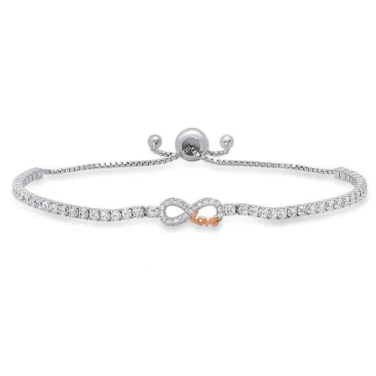 Original Kylie Harper Sterling Silver TwoTone Love Infinity Cubic Zirconia CZ Adjustable Bracelet JMS always Bracelets Original Kylie Harper Sterling Silver TwoTone Love Infinity Cubic Zirconia CZ Adjustable Bracelet JMS always Bracelets