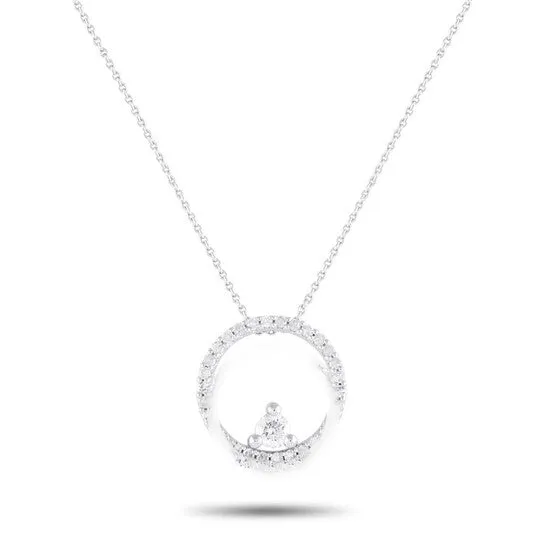 Original LB Exclusive 14K White Gold 025ct Diamond Necklace PN15393 JMS always Necklaces