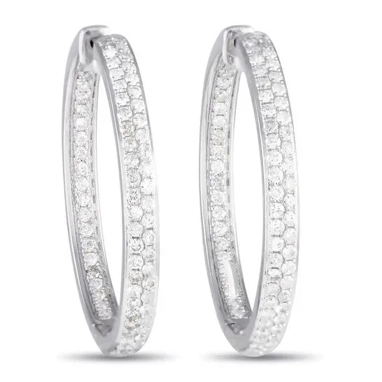 Original LB Exclusive 14K White Gold 210ct Diamond Inside Out Hoop Earrings JMS always Earrings Original LB Exclusive 14K White Gold 210ct Diamond Inside Out Hoop Earrings JMS always Earrings