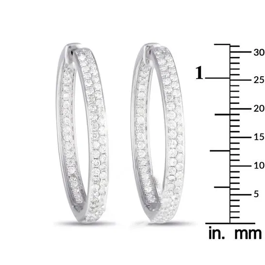 Original LB Exclusive 14K White Gold 210ct Diamond Inside Out Hoop Earrings JMS always Earrings Original LB Exclusive 14K White Gold 210ct Diamond Inside Out Hoop Earrings JMS always Earrings