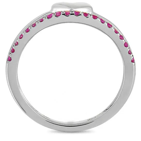 Original LB Exclusive 14K White Gold Ruby Heart Ring JMS always Rings