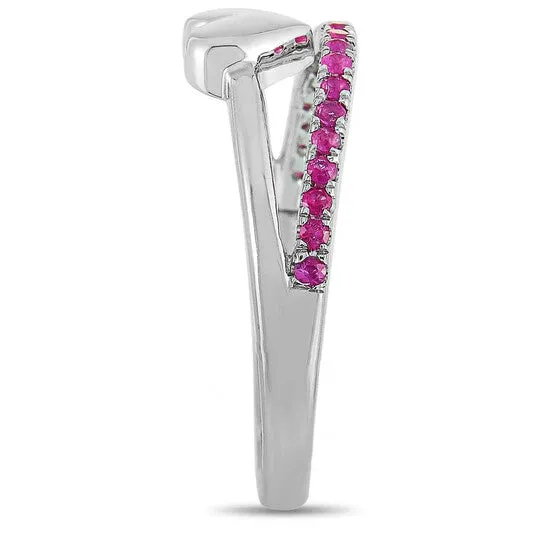 Original LB Exclusive 14K White Gold Ruby Heart Ring JMS always Rings