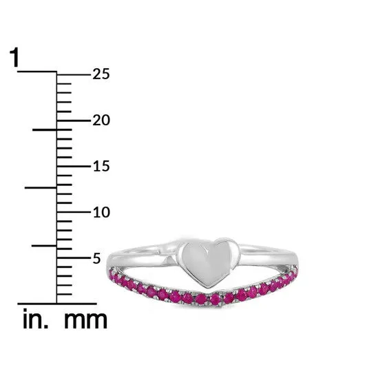 Original LB Exclusive 14K White Gold Ruby Heart Ring JMS always Rings