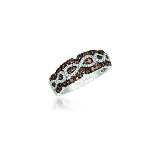 Original Le Vian Chocolatier Ring Chocolate Diamonds Vanilla Diamonds set in 14K Vanilla Gold Ring Size 7 R20590WBR JMS always Rings