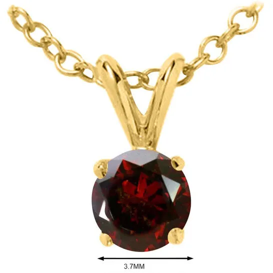 Original Maulijewels 020 Carat Red Round Natural Diamond Solitaire Pendant Necklace In 14K Solid Yellow Gold With 18 14k Yellow Gold Plated Sterling Silver B JMS always Necklaces Original Maulijewels 020 Carat Red Round Natural Diamond Solitaire Pendant Necklace In 14K Solid Yellow Gold With 18 14k Yellow Gold Plated Sterling Silver B JMS always Necklaces