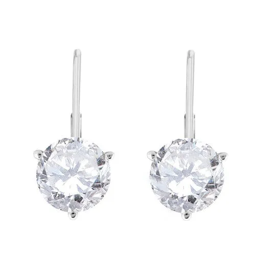 Original Maulijewels 060 Carat Round White Diamond Three Prongs Set Martini Leverback Earrings In 14K Solid White Gold JMS always Earrings Original Maulijewels 060 Carat Round White Diamond Three Prongs Set Martini Leverback Earrings In 14K Solid White Gold JMS always Earrings
