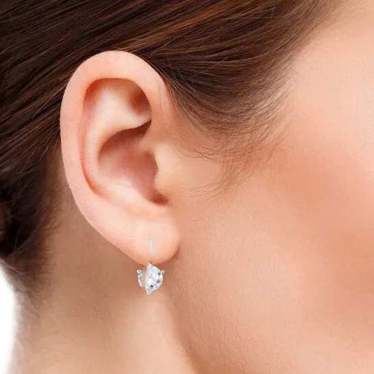 Original Maulijewels 060 Carat Round White Diamond Three Prongs Set Martini Leverback Earrings In 14K Solid White Gold JMS always Earrings Original Maulijewels 060 Carat Round White Diamond Three Prongs Set Martini Leverback Earrings In 14K Solid White Gold JMS always Earrings