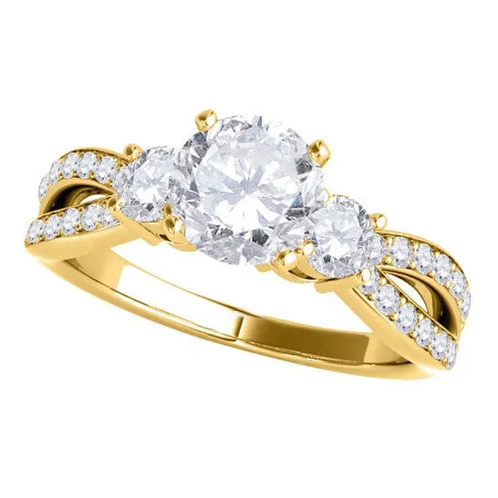 Original Maulijewels 100 Carat Round White Diamond Engagement Wedding Ring For Womens 14K Yellow Gold JMS always Rings