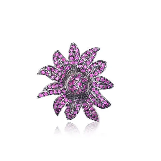 Original Megan Walford Sterling Silver Cubic Zirconia Purple Burst Pin JMS always Rings