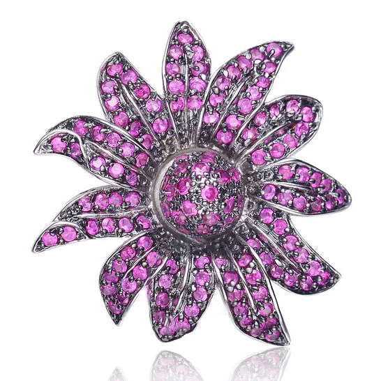 Original Megan Walford Sterling Silver Cubic Zirconia Purple Burst Pin JMS always Rings