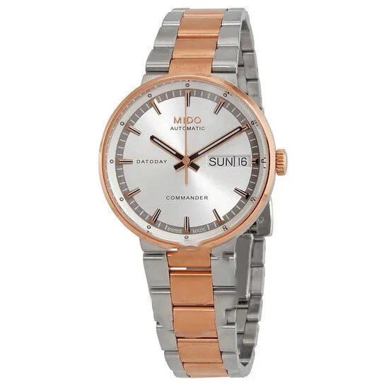 Original Mido Automatic Silver Dial Twotone Ladies Watch M0142302203180 JMS always Rings