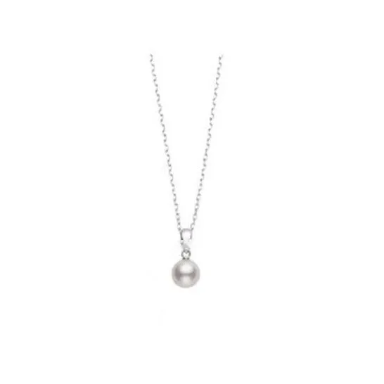 Original Mikimoto 7mm A grade Akoya Cultured Pearl Pendant in 18K White Gold JMS always Earrings Original Mikimoto 7mm A grade Akoya Cultured Pearl Pendant in 18K White Gold JMS always Earrings