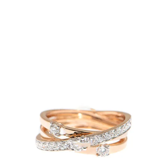 Original New J Collection Ring W Diamond 19 Rddi 064 Ct18kr 432 Gm eu52 18kt Rose Gold Pink Gold JMS always Rings