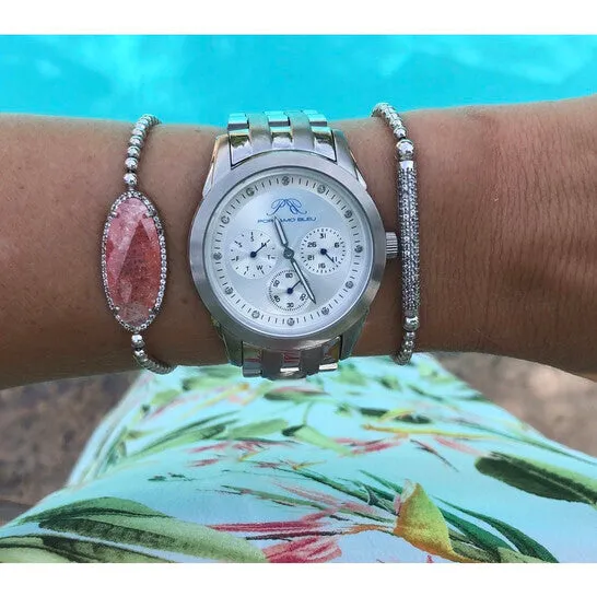 Original Porsamo Bleu Diana Quartz Diamond Silver Dial Ladies Watch 741ADIS JMS always Watches