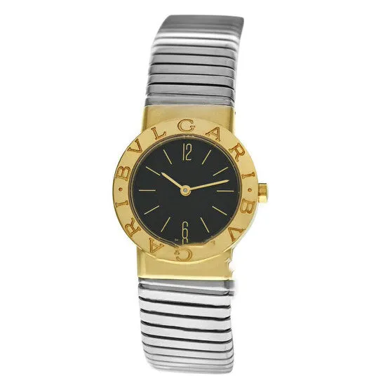 Original Preowned Bvlgari LVCEA Tubogas Quartz Black Dial Ladies Watch BB262TG JMS always Watches Original Preowned Bvlgari LVCEA Tubogas Quartz Black Dial Ladies Watch BB262TG JMS always Watches