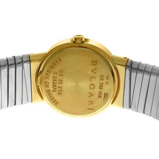 Original Preowned Bvlgari LVCEA Tubogas Quartz Black Dial Ladies Watch BB262TG JMS always Watches