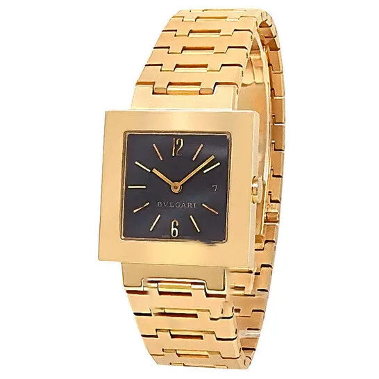 Original Preowned Bvlgari Quadrato Quartz Black Dial Ladies Watch SQ27G JMS always Watches Original Preowned Bvlgari Quadrato Quartz Black Dial Ladies Watch SQ27G JMS always Watches