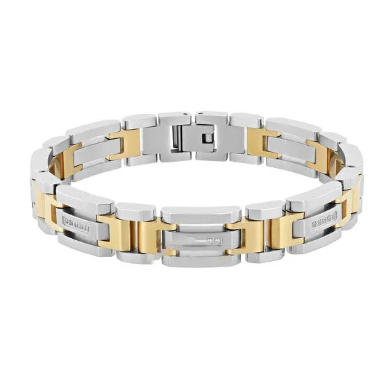 Original Robert Alton 16CTW Diamond Stainless Steel with Yellow Finish Mens HLink Bracelet JMS always Bracelets Original Robert Alton 16CTW Diamond Stainless Steel with Yellow Finish Mens HLink Bracelet JMS always Bracelets