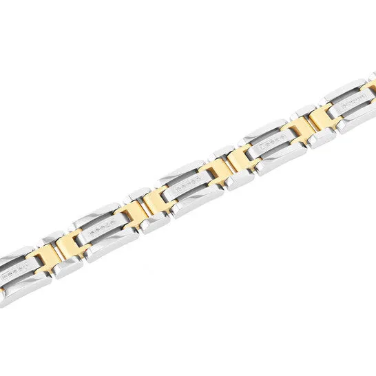 Original Robert Alton 16CTW Diamond Stainless Steel with Yellow Finish Mens HLink Bracelet JMS always Bracelets Original Robert Alton 16CTW Diamond Stainless Steel with Yellow Finish Mens HLink Bracelet JMS always Bracelets