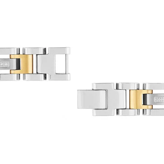 Original Robert Alton 16CTW Diamond Stainless Steel with Yellow Finish Mens HLink Bracelet JMS always Bracelets Original Robert Alton 16CTW Diamond Stainless Steel with Yellow Finish Mens HLink Bracelet JMS always Bracelets