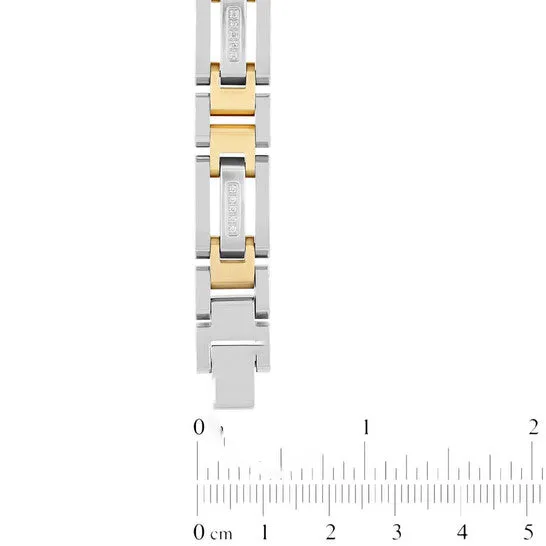 Original Robert Alton 16CTW Diamond Stainless Steel with Yellow Finish Mens HLink Bracelet JMS always Bracelets Original Robert Alton 16CTW Diamond Stainless Steel with Yellow Finish Mens HLink Bracelet JMS always Bracelets