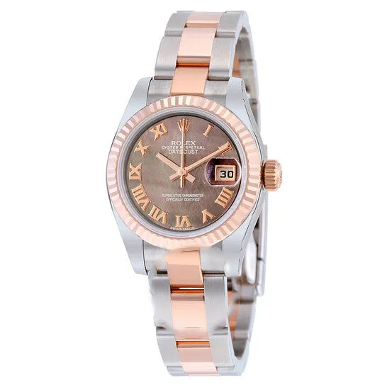 Original Rolex Lady Datejust 26 Black Mother of Pearl Dial Stainless Steel and 18K Everose Gold Oyster Bracelet Automatic Watch 179171BMRO JMS always Bracelets Original Rolex Lady Datejust 26 Black Mother of Pearl Dial Stainless Steel and 18K Everose Gold Oyster Bracelet Automatic Watch 179171BMRO JMS always Bracelets