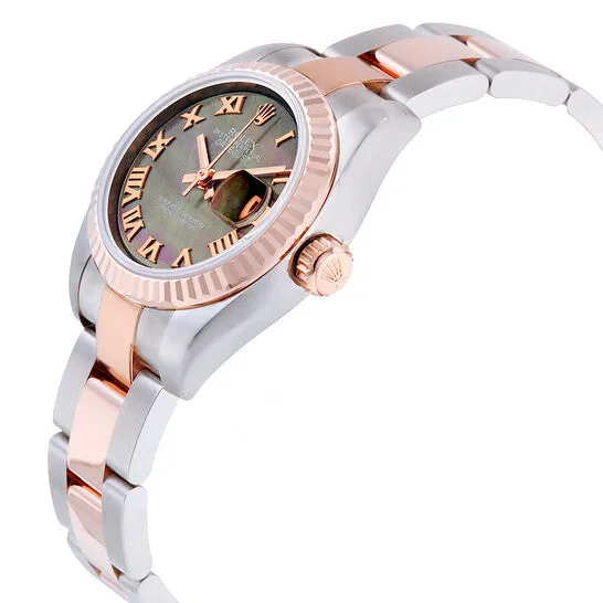 Original Rolex Lady Datejust 26 Black Mother of Pearl Dial Stainless Steel and 18K Everose Gold Oyster Bracelet Automatic Watch 179171BMRO JMS always Bracelets Original Rolex Lady Datejust 26 Black Mother of Pearl Dial Stainless Steel and 18K Everose Gold Oyster Bracelet Automatic Watch 179171BMRO JMS always Bracelets