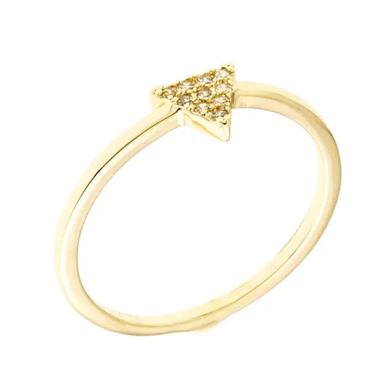 Original Sole du Soleil Lupine Collection Womens 18k YG Plated Stackable Triangle Fashion Ring JMS always Rings
