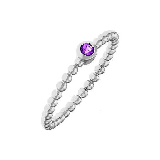 Original Sole du Soleil Marigold Collection Womens 18k WG Plated Purple Stone Stackable Fashion Ring JMS always Rings