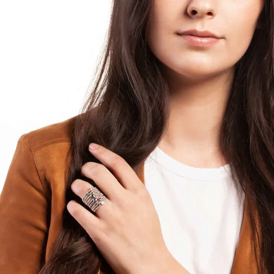 Original Sole du Soleil Marigold Collection Womens 18k WG Plated Purple Stone Stackable Fashion Ring JMS always Rings