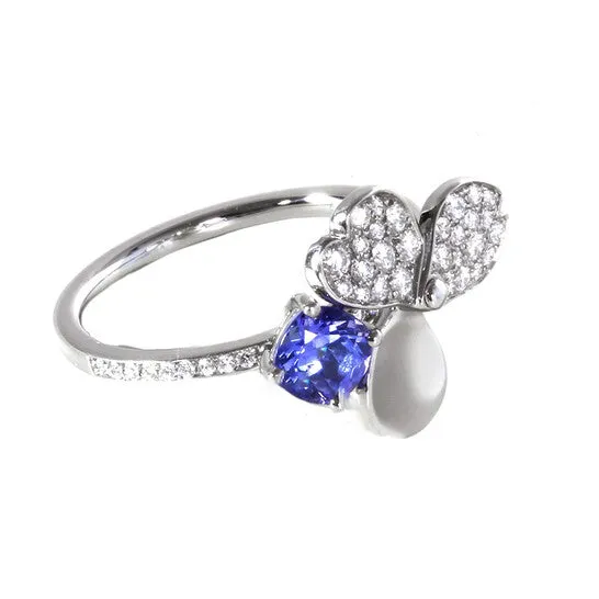 Original Tiffany Paper Flowers Diamond and Tanzanite Flower Ring Size 5 JMS always Rings