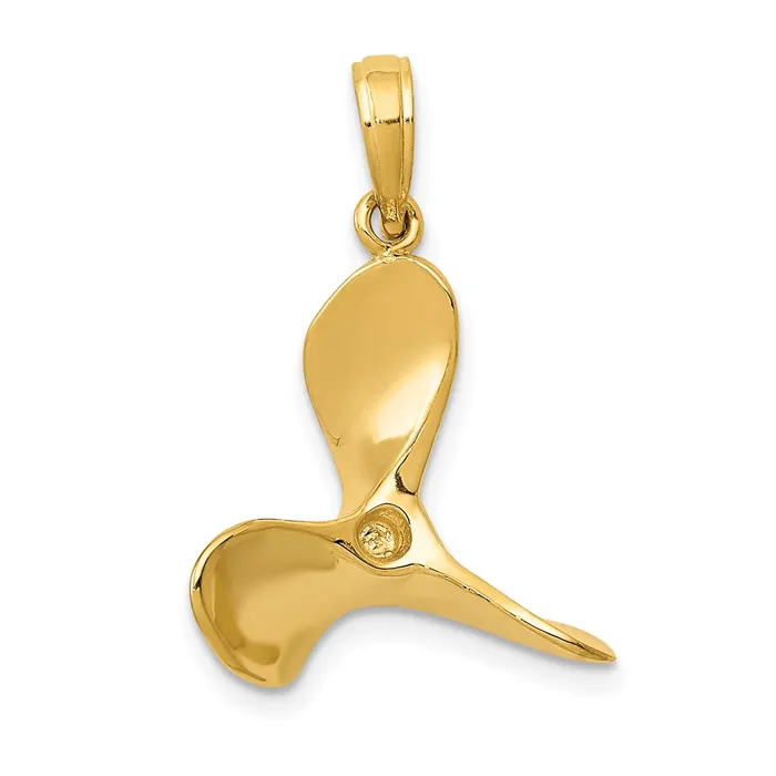 PreStyled Sets 14k Yellow Gold Polished 3D Propeller Pendant Goldia