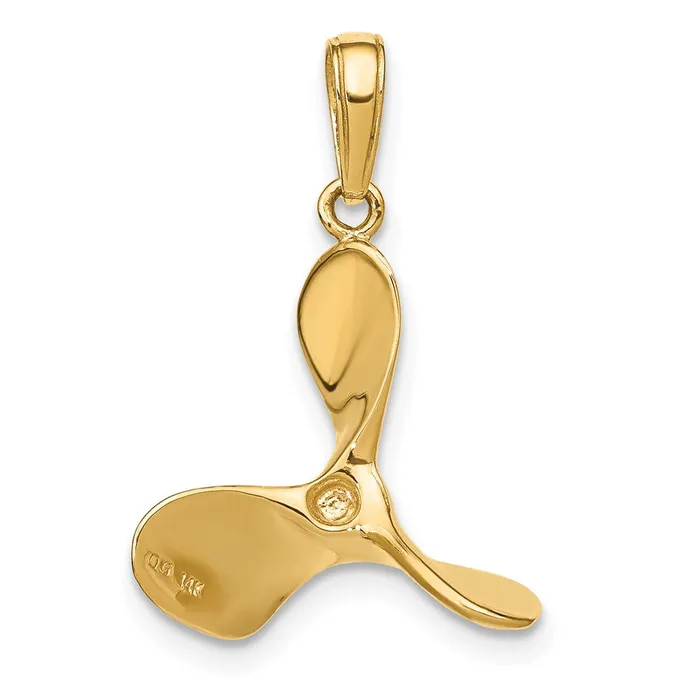 PreStyled Sets 14k Yellow Gold Polished 3D Propeller Pendant Goldia