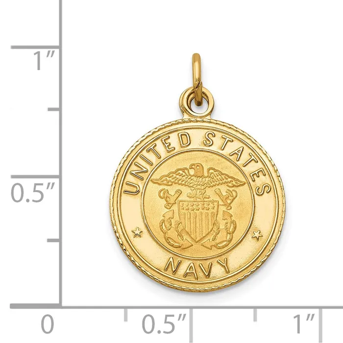 PreStyled Sets 14k Yellow Gold US NAVY Insignia Disc Pendant Goldia
