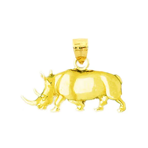 PreStyled Sets Goldia 14K Gold Rhinoceros Pendant