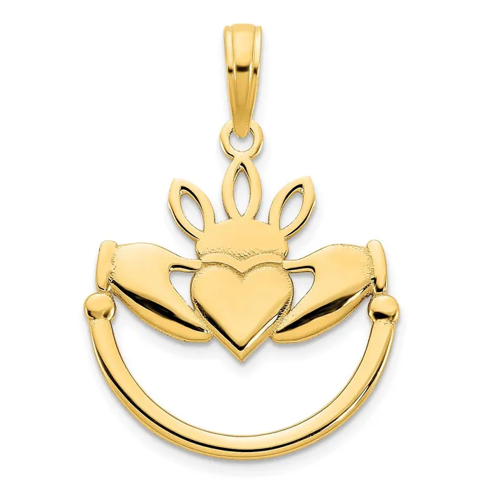 PreStyled Sets Goldia 14k Yellow Gold Claddagh Pendant