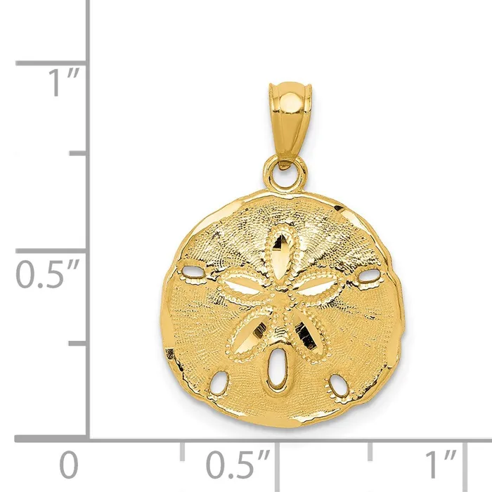 PreStyled Sets Goldia 14k Yellow Gold Gold Polished Large Sand Dollar Pendant
