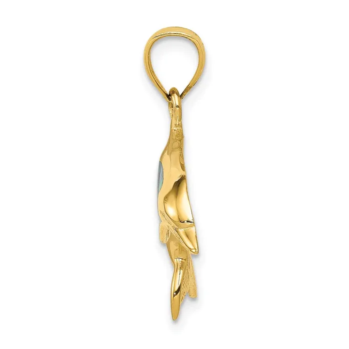 PreStyled Sets Goldia 14k Yellow Gold Lab Created Opal Dolphin Pendant