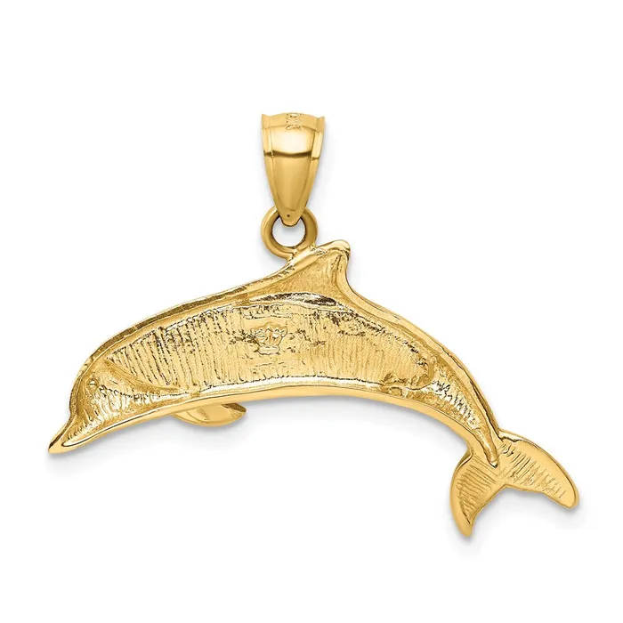 PreStyled Sets Goldia 14k Yellow Gold Lab Created Opal Dolphin Pendant