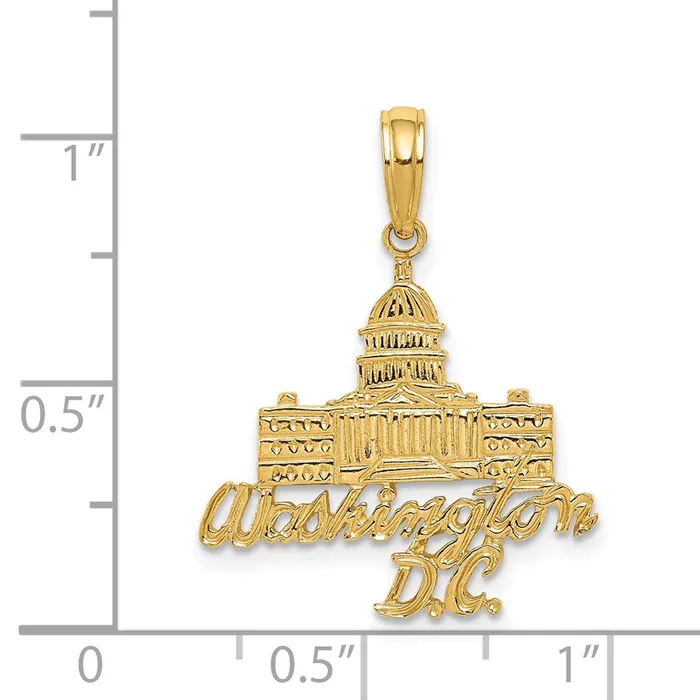 PreStyled Sets Goldia 14k Yellow Gold WASHINGTON DC Capitol Building Pendant