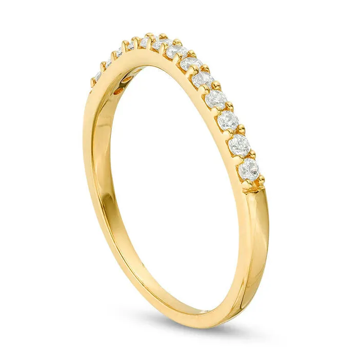 Rings 025 CT TW Natural Diamond Wave Anniversary Band in Solid 10K Yellow Gold Goldia Rings 025 CT TW Natural Diamond Wave Anniversary Band in Solid 10K Yellow Gold Goldia