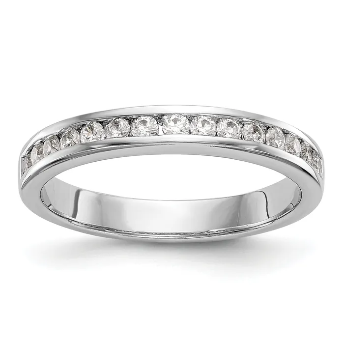 Rings 030ct CZ Solid Real 14k White Gold Wedding Wedding Band Ring Goldia