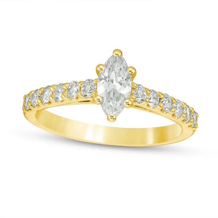 Rings 10 CT TW Certified Marquise Natural Diamond Engagement Ring in Solid 14K Gold II1 Goldia