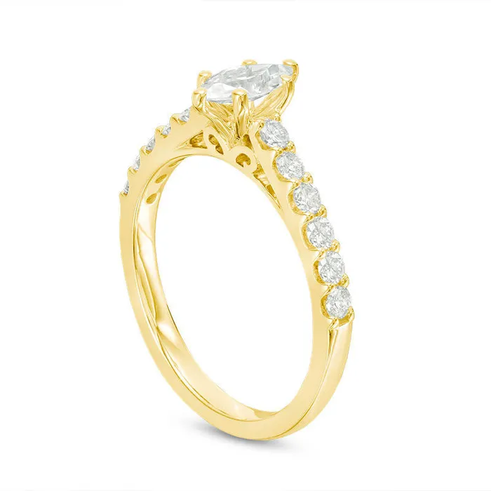 Rings 10 CT TW Certified Marquise Natural Diamond Engagement Ring in Solid 14K Gold II1 Goldia Rings 10 CT TW Certified Marquise Natural Diamond Engagement Ring in Solid 14K Gold II1 Goldia