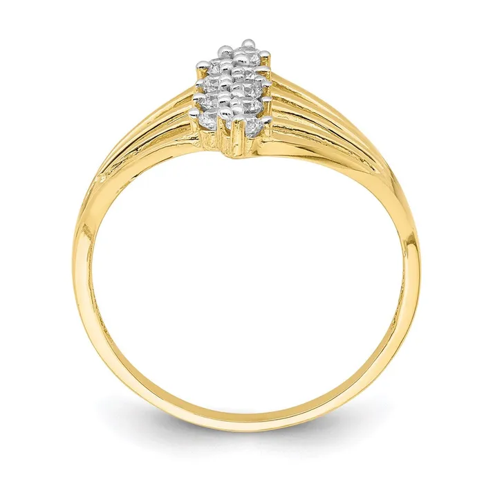 Rings 10K Yellow Gold CZ 9Stone Ring Goldia