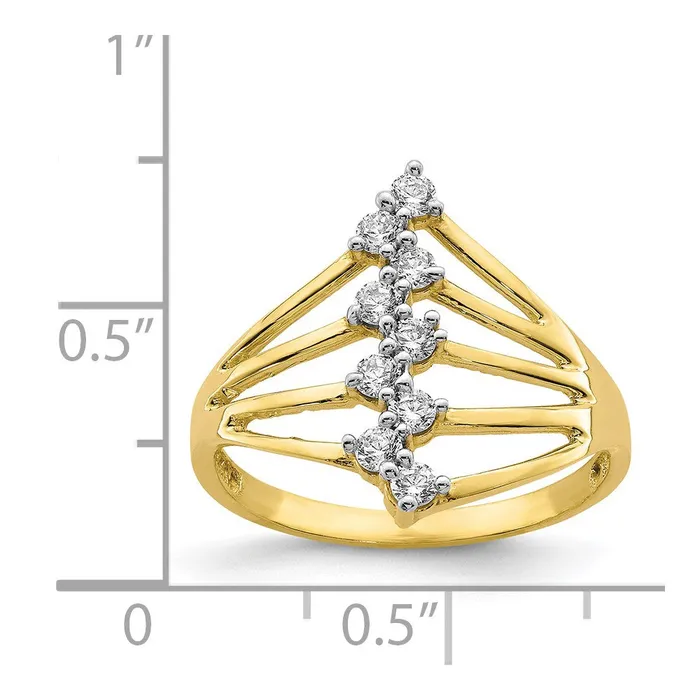 Rings 10K Yellow Gold CZ 9Stone Ring Goldia