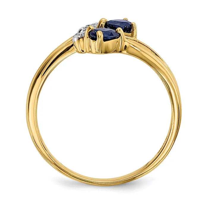 Rings 14K Gold w Real Diamond Sapphire Polished Ring Goldiacom