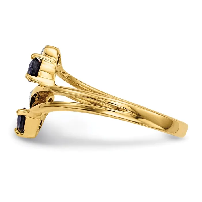 Rings 14K Gold w Real Diamond Sapphire Polished Ring Goldiacom